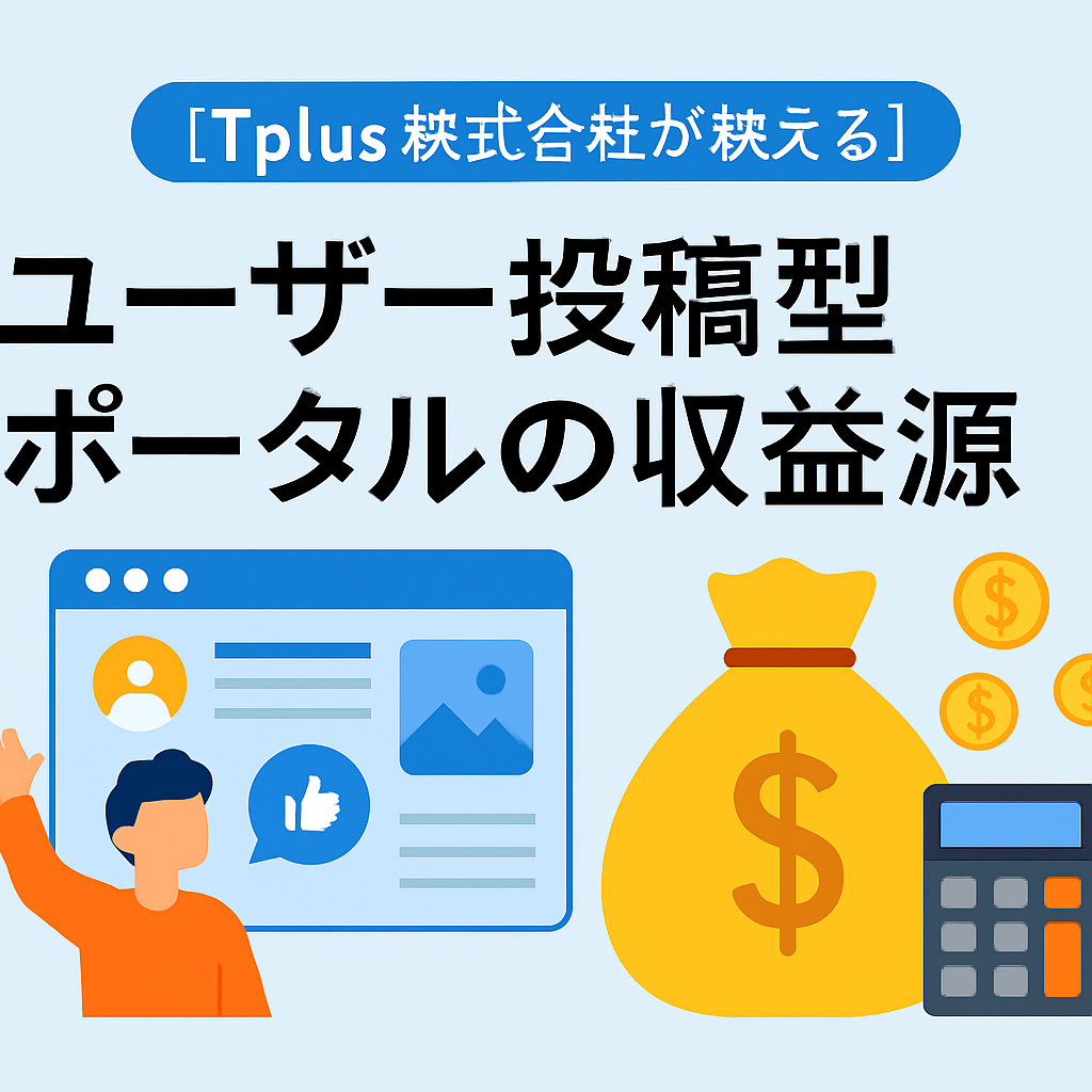 【Tplus株式会社が教える】ユーザー投稿型ポータルの収益源